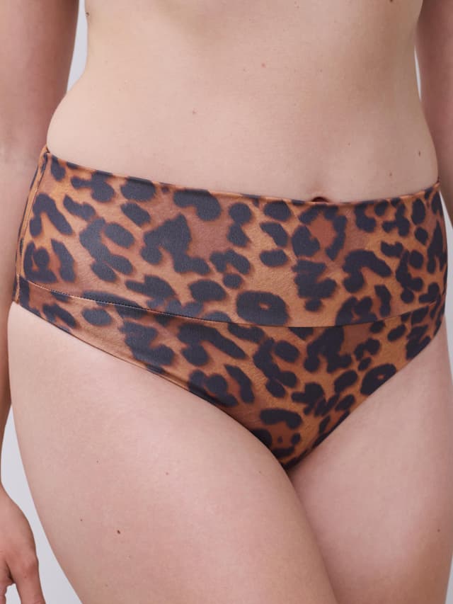 Chantelle Bas De Maillot De Bain Ajustable Culotte Taille Haute - Léopard Sauvage - Sauvage