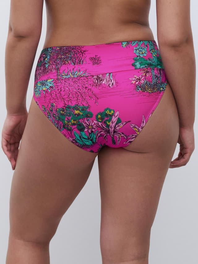 Chantelle Bas De Maillot De Bain Ajustable Culotte Taille Haute - Jungle Rose - Sauvage