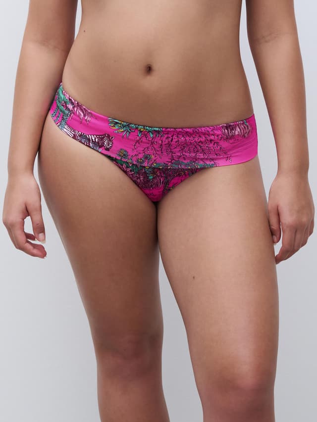 Chantelle Bas De Maillot De Bain Ajustable Culotte Taille Haute - Jungle Rose - Sauvage