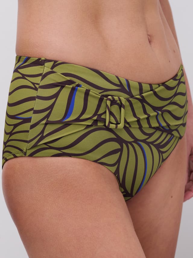 Chantelle Bas De Maillot De Bain Culotte Taille Haute - Imprimé Feuilles - Rivero