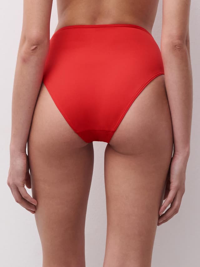 Chantelle Bas De Maillot De Bain Culotte Taille Haute - Rouge Amazon - Eclipse