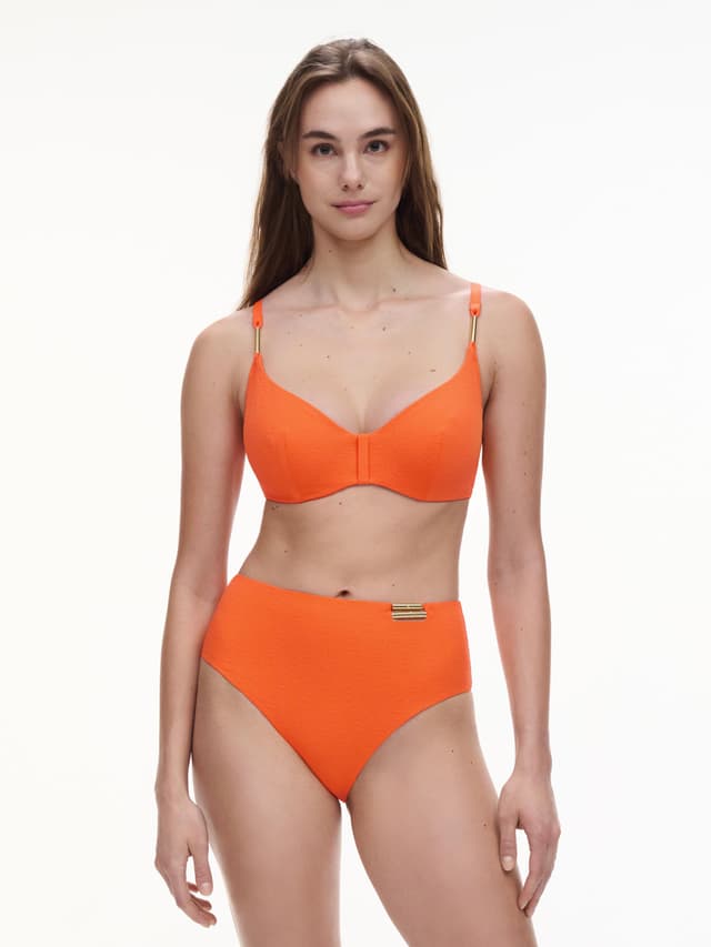 Chantelle Bas De Maillot De Bain Culotte Taille Haute - Savane Orange - Hera