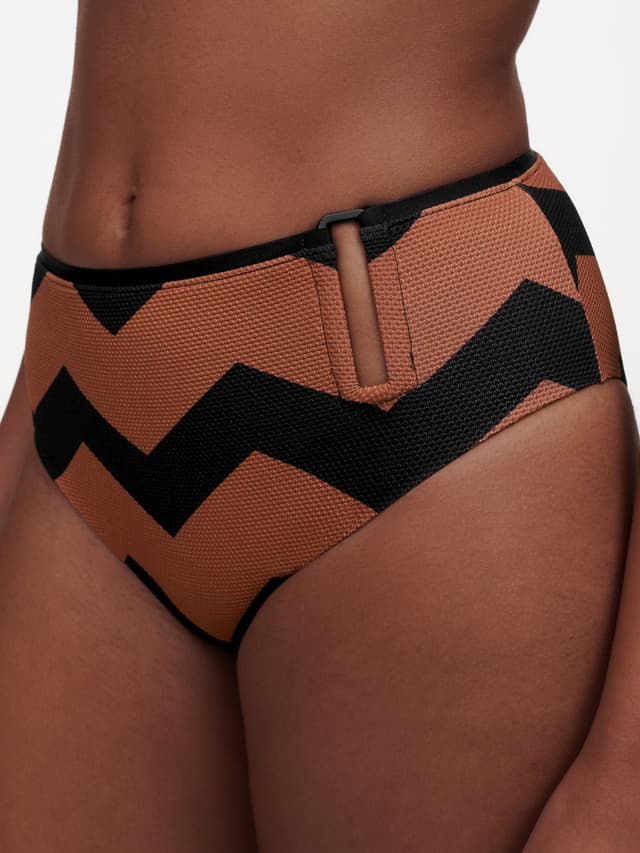Chantelle Bas De Maillot De Bain Culotte Taille Haute - Terre Hypnotique - Totem