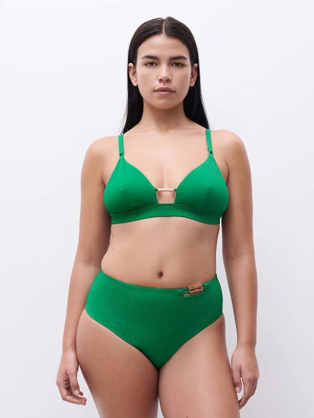 Chantelle Bas De Maillot De Bain Culotte Taille Haute - Vert Emeraude - Hera