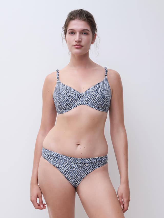 Chantelle Bas De Maillot De Bain Slip - Bleu Reptile - Tidra