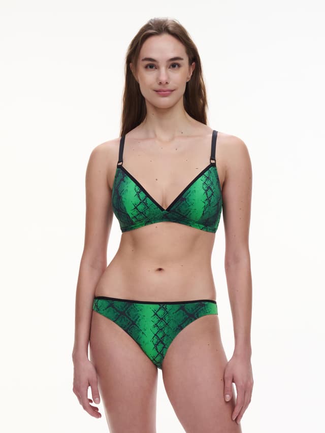 Chantelle Bas De Maillot De Bain Slip - Python Vert - Totem