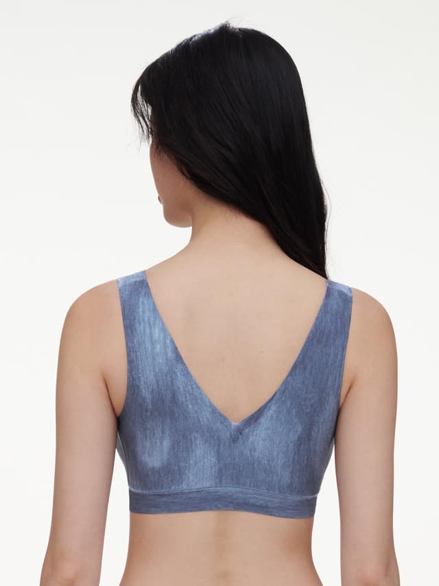 Chantelle Brassière Coques V Neck - Imprimé Denim Bleu - SoftStretch