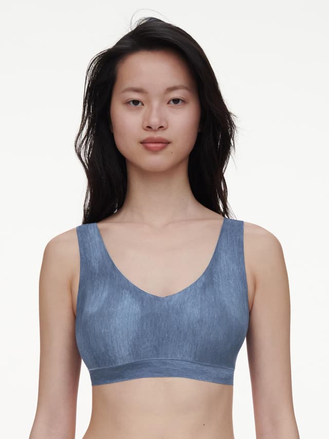 chantelle Brassière coques V Neck - Imprimé Denim bleu - SoftStretch