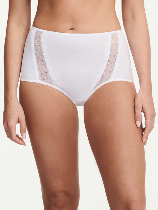 chantelle Culotte taille haute - Blanc - Basic Lace