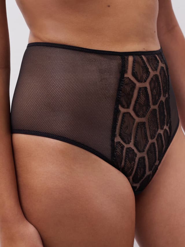 Chantelle Culotte Taille Haute - Noir - Reptilia