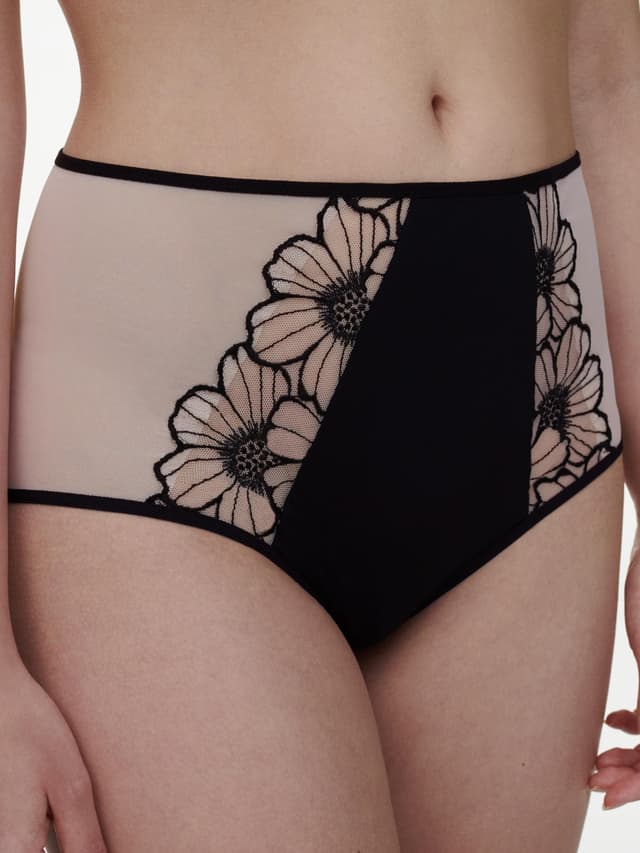Chantelle Culotte Taille Haute - Noir / Rose Pâle - Lush