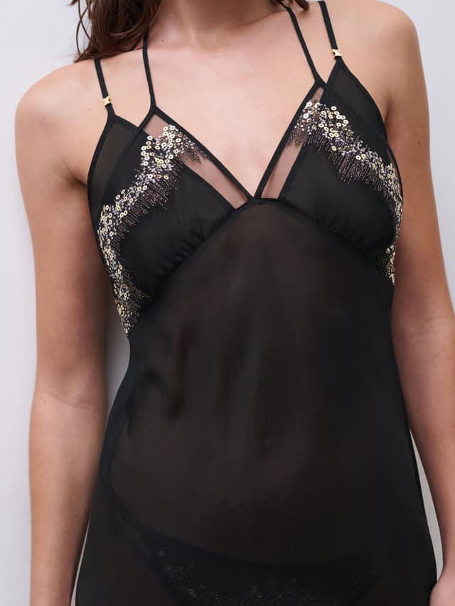 Chantelle Nuisette - Noir Pailleté - Genesis