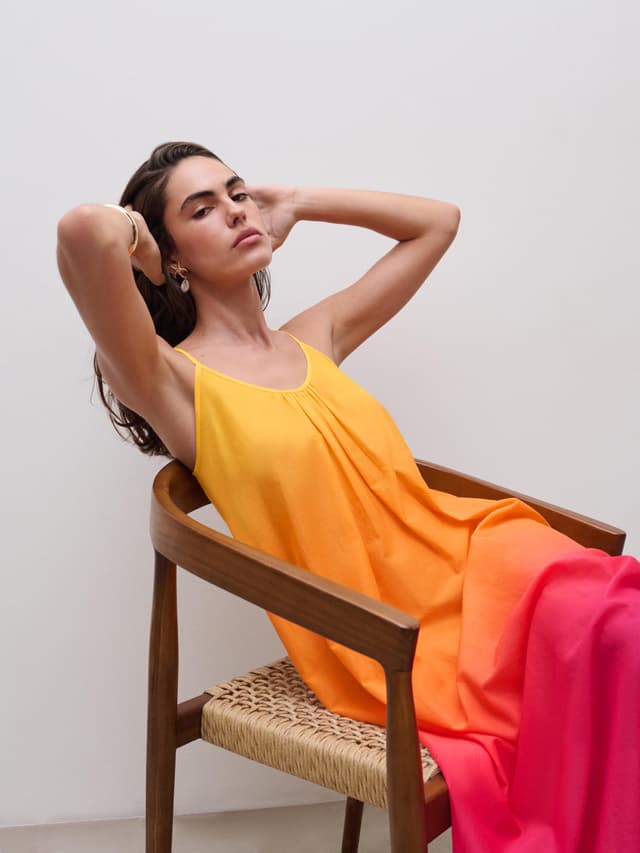 Chantelle Robe Longue - Orange Tie & Dye - Aurora