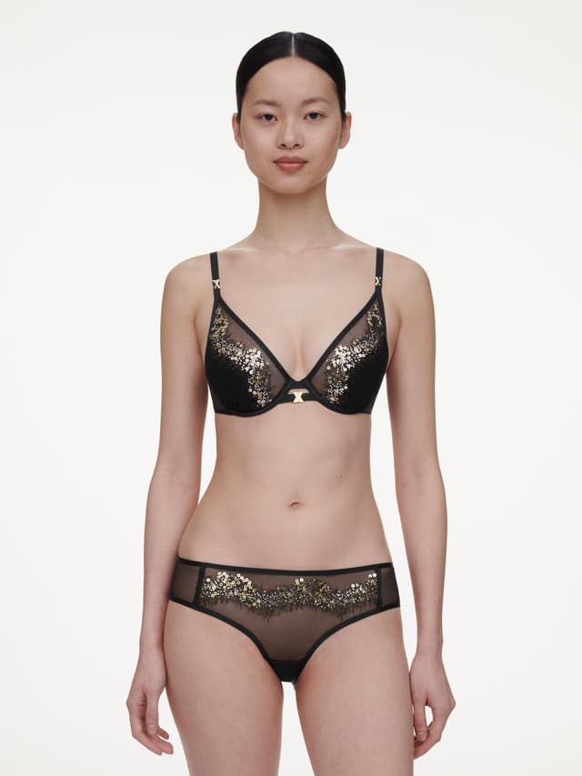 Chantelle Shorty Dégagé - Noir Pailleté - Genesis