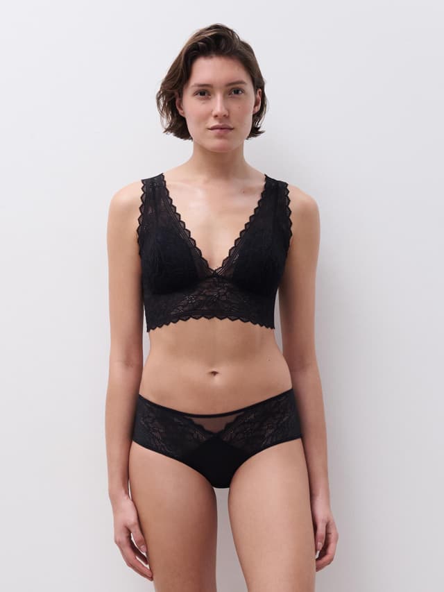 Chantelle Shorty - Noir - Floral Touch