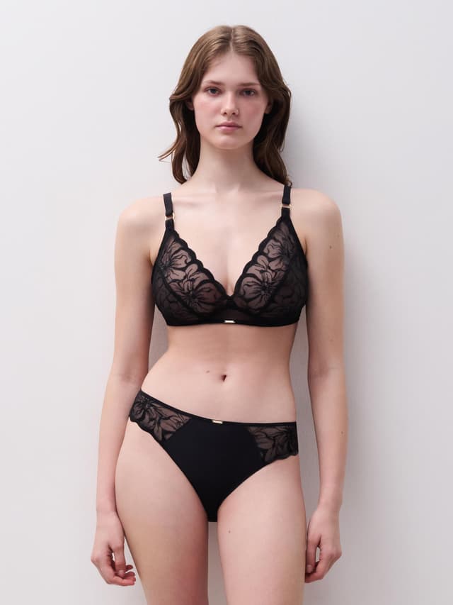 Chantelle Slip - Noir - Fleurs