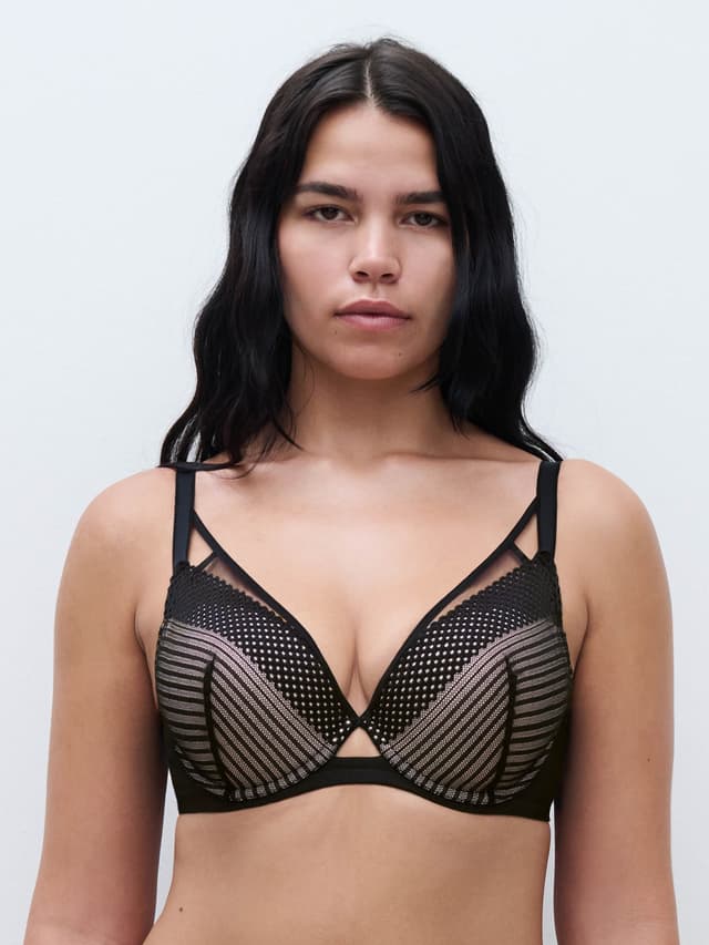 chantelle Soutien-gorge coques plongeant - Noir - Play