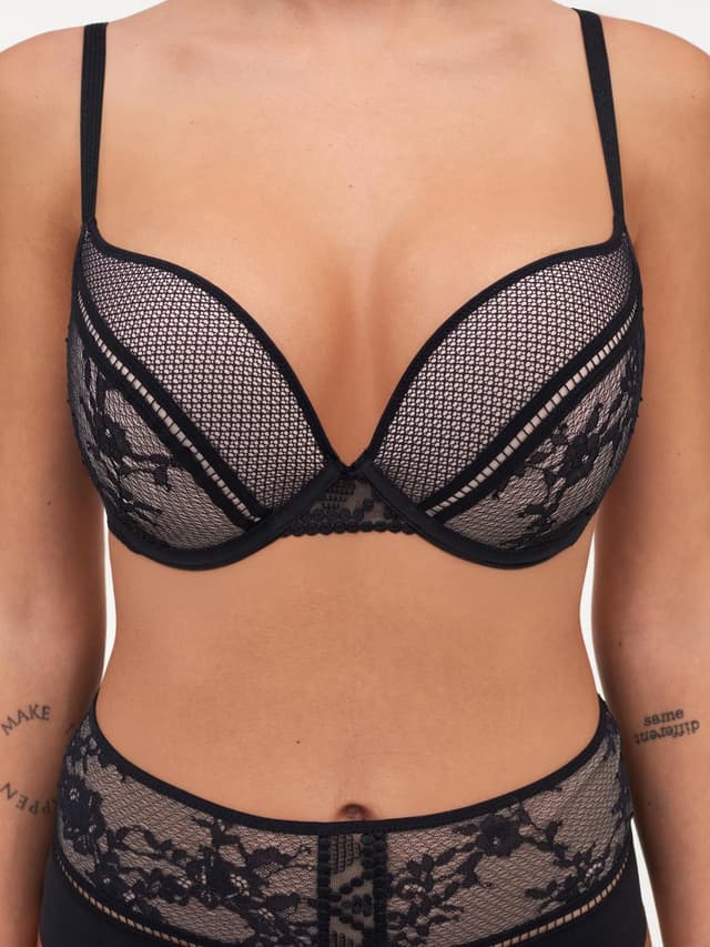 Chantelle Soutien-gorge Coques Push-up - Noir - Olivia