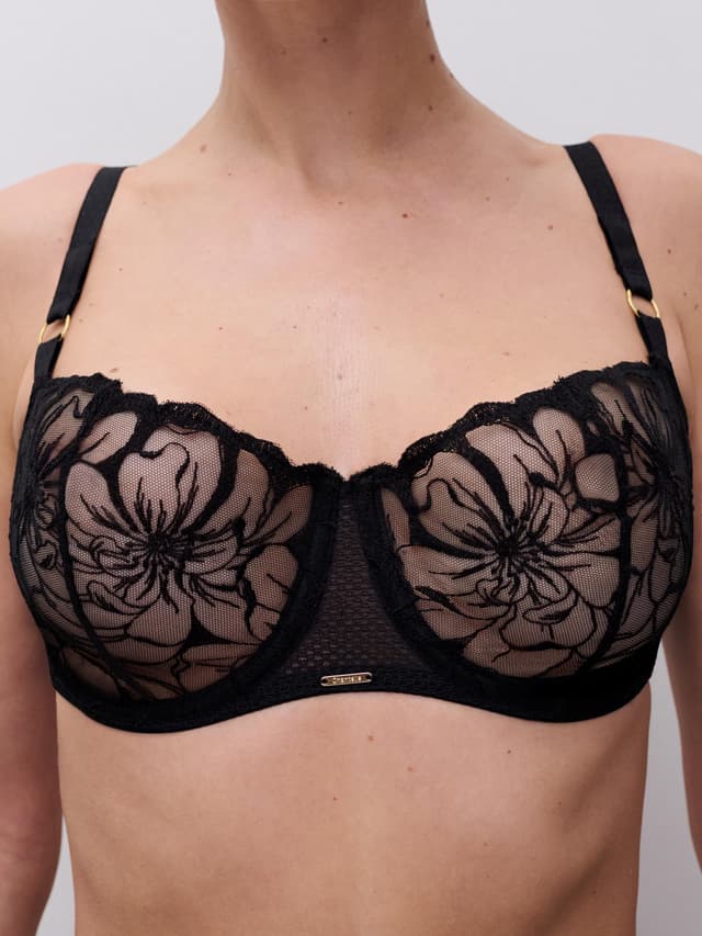 Chantelle Soutien-gorge Corbeille - Noir - Fleurs