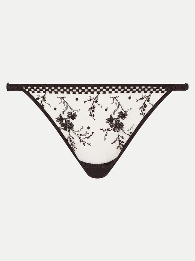 Chantelle String - Beige Doré / Noir - Suzy