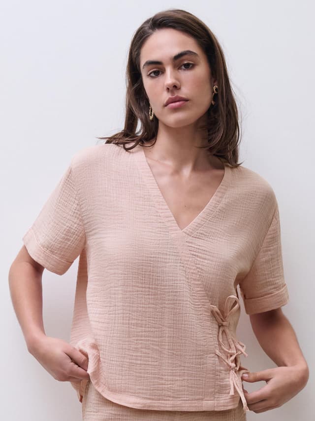 chantelle T-shirt manches courtes - Smoke rose - Saga