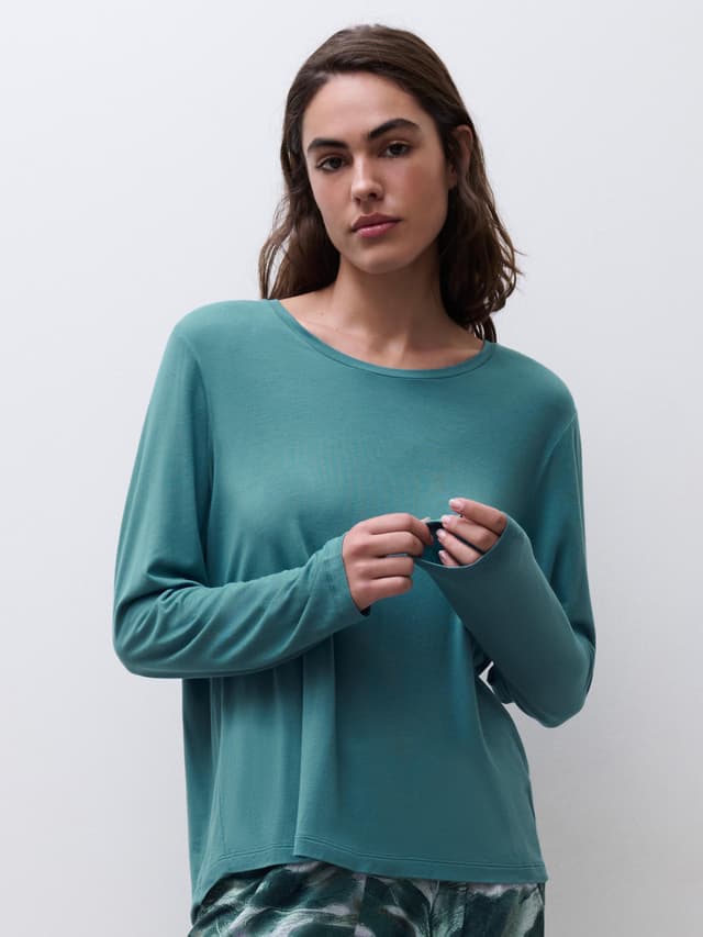 chantelle T-shirt manches longues - Paon - Yara