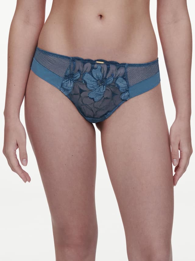 chantelle Tanga - Bleu jeans denim - Fleurs Signature