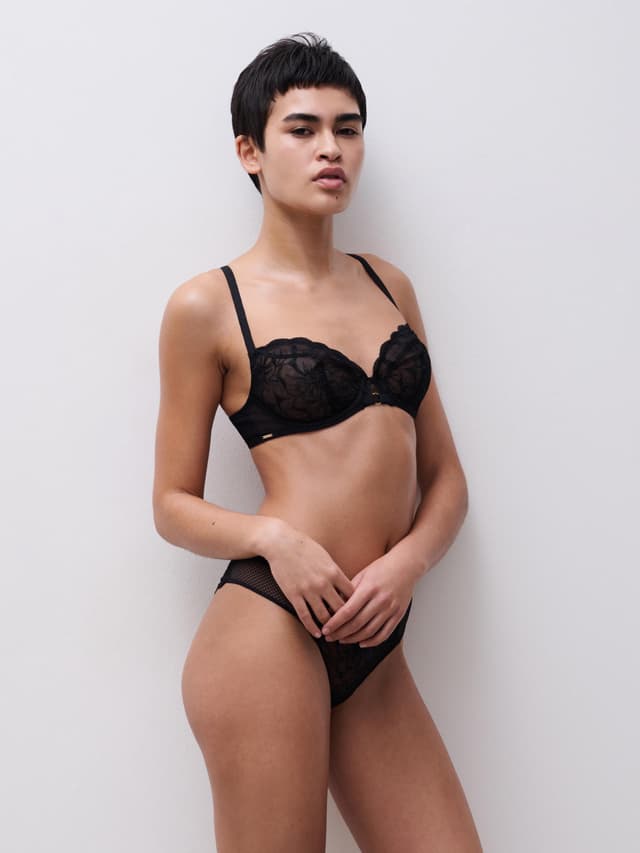 Chantelle Tanga - Noir - Fleurs