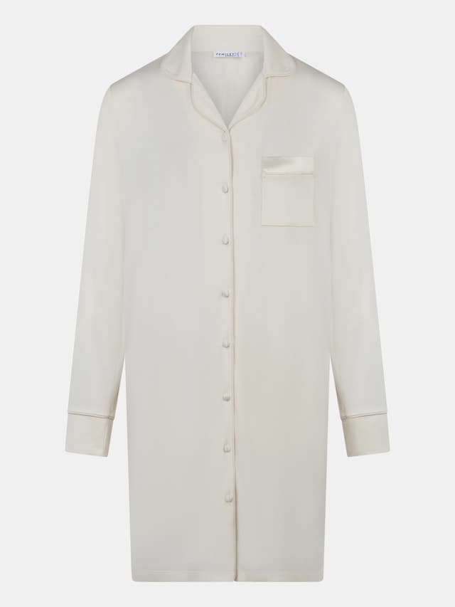 Chantelle Chemise De Nuit Manche Longue - Aigrette - Daisy