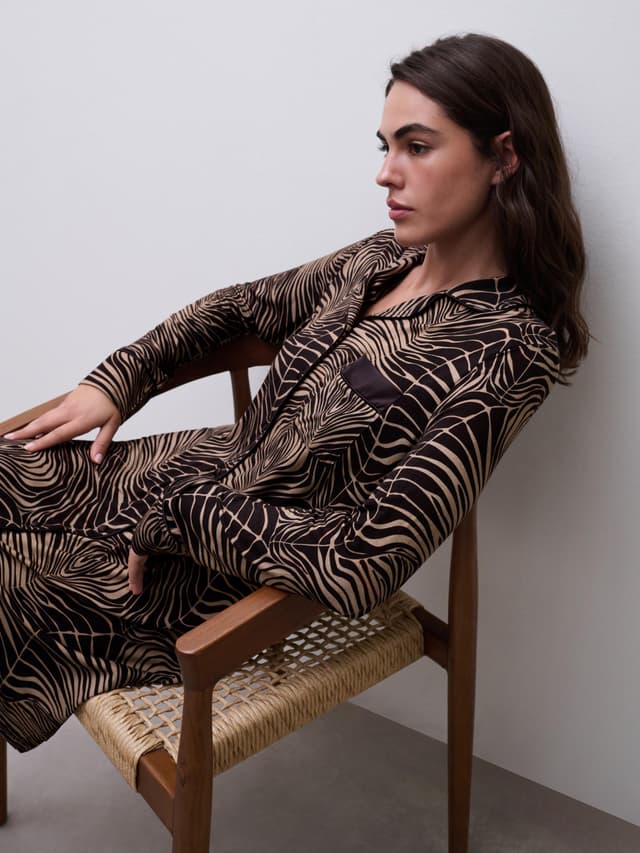 Chantelle Chemise De Nuit Manche Longue - Imprimé Zébré - Daisy