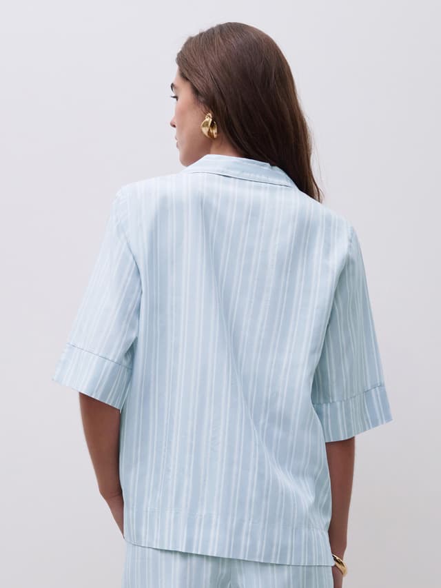 Chantelle Chemise Manches Courtes - Jacquard Blue - Myth