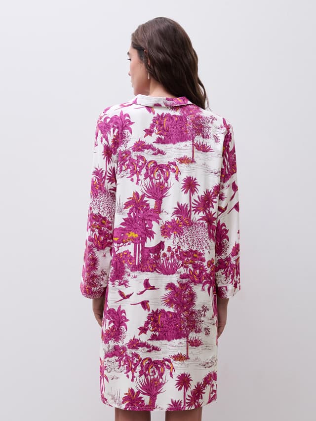 Chantelle Chemise Manches Longues - Jungle Blanche - Passionate