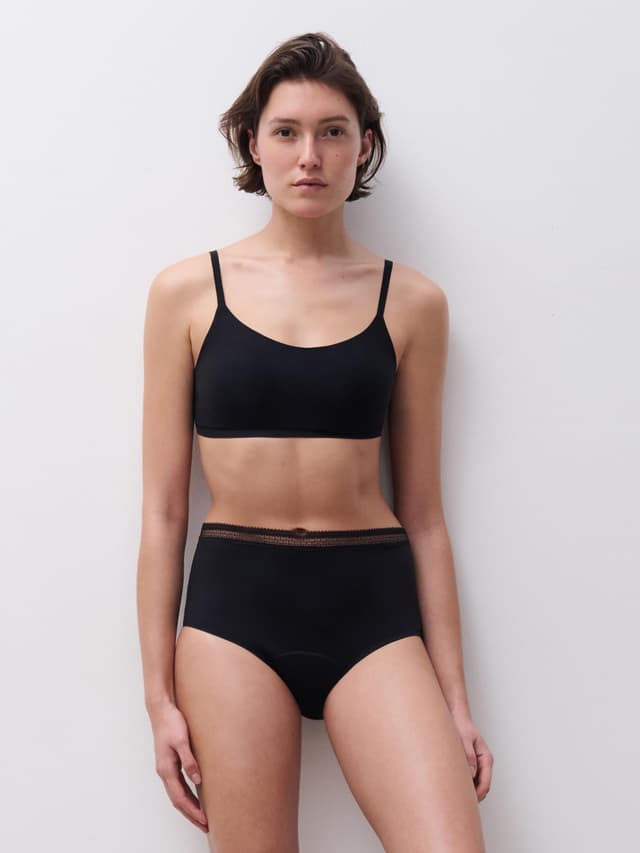 Chantelle Culotte Menstruelle Taille Haute - Noir - Period Panty Graphic