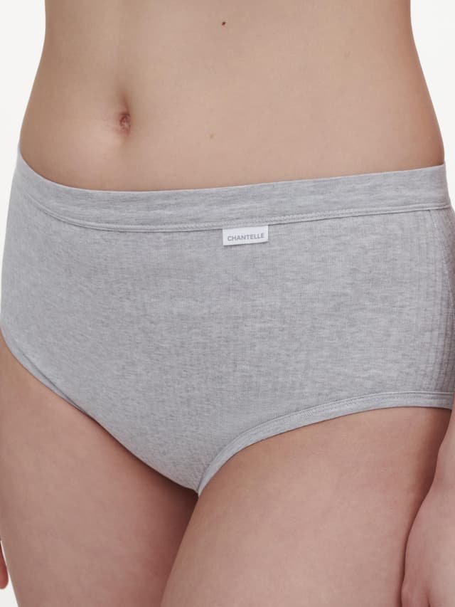 Chantelle Culotte Taille Haute - Gris Mélangé - Cotton Comfort
