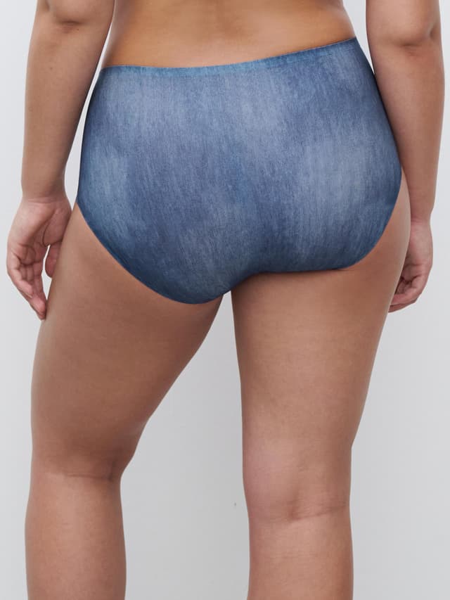 Chantelle Culotte Taille Haute - Imprimé Denim Bleu - SoftStretch