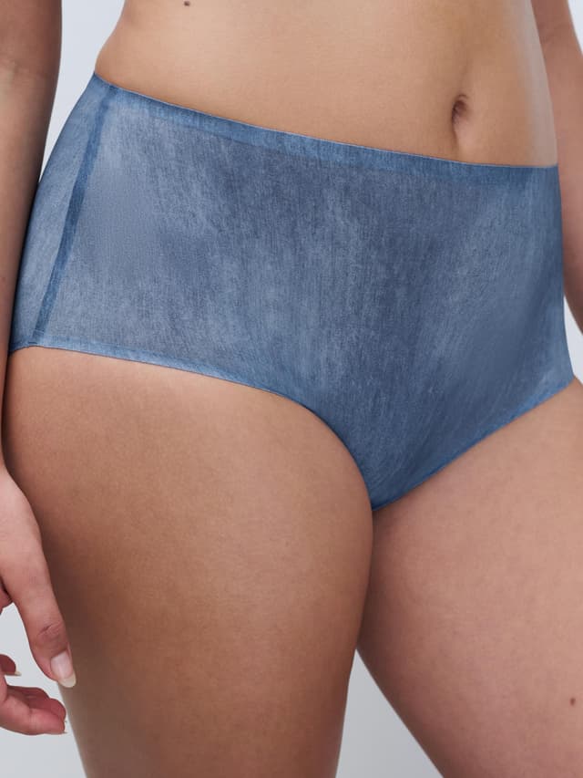 Chantelle Culotte Taille Haute - Imprimé Denim Bleu - SoftStretch