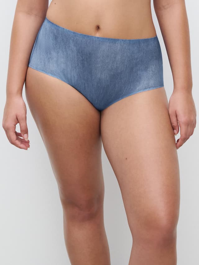 chantelle Culotte taille haute - Imprimé Denim bleu - SoftStretch