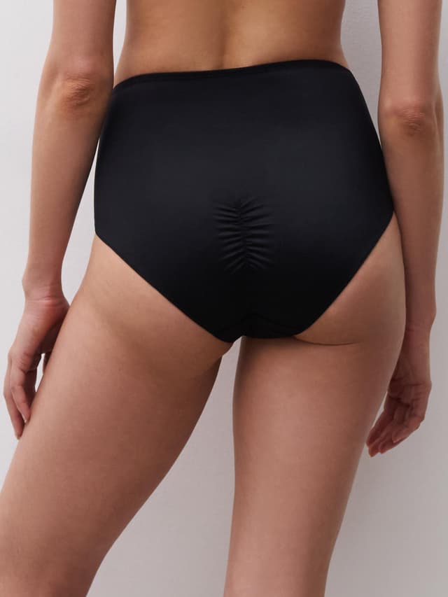 Chantelle Culotte Taille Haute - Noir / Beige Doré - Tattoo Love