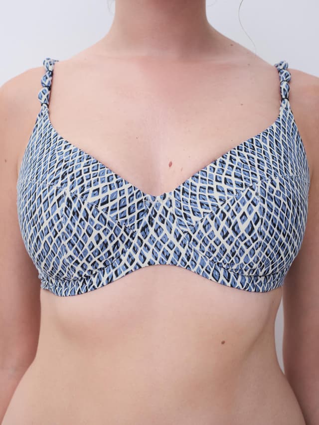 Chantelle Haut De Maillot De Bain Armatures Emboîtant - Bleu Reptile - Tidra