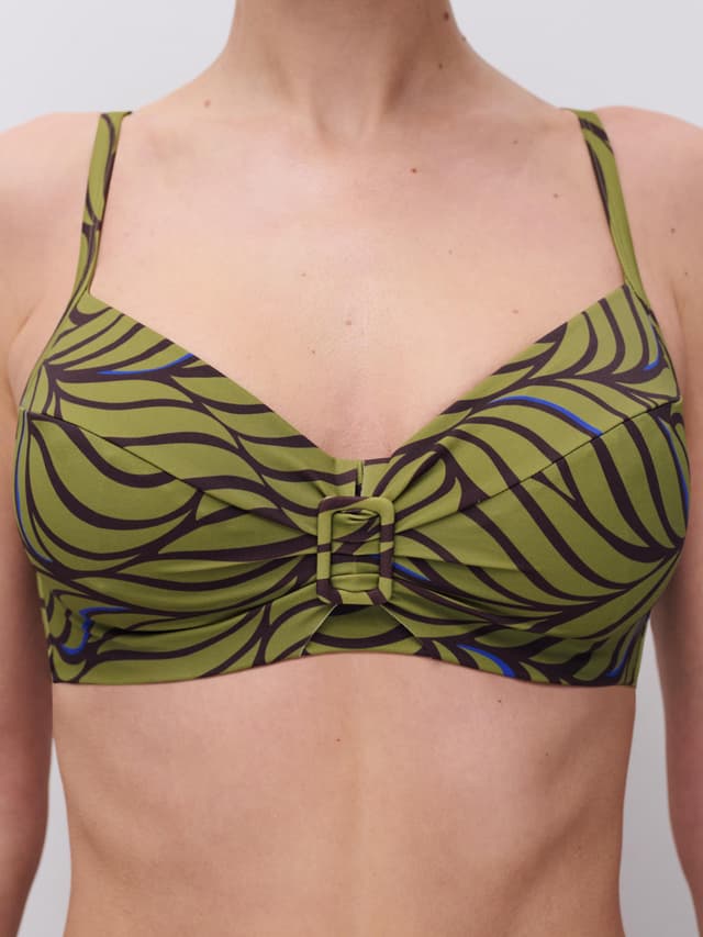 Chantelle Haut De Maillot De Bain Armatures Emboîtant - Imprimé Feuilles - Rivero