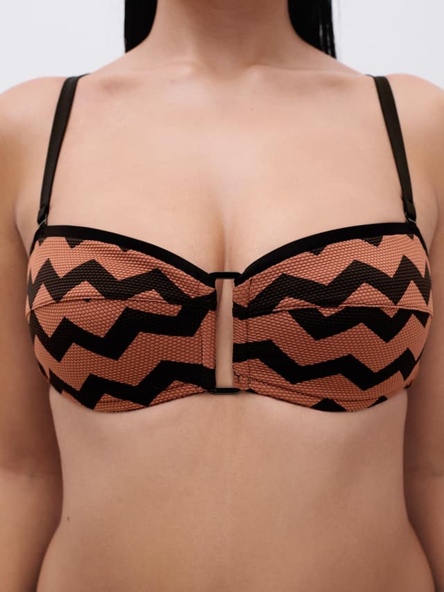 Chantelle Haut De Maillot De Bain Bandeau Coques Spacer Bretelles Amovibles - Terre Hypnotique - Totem