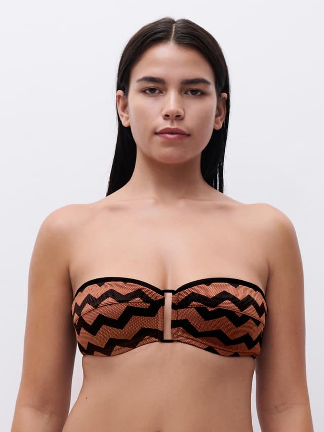 Chantelle Haut De Maillot De Bain Bandeau Coques Spacer Bretelles Amovibles - Terre Hypnotique - Totem