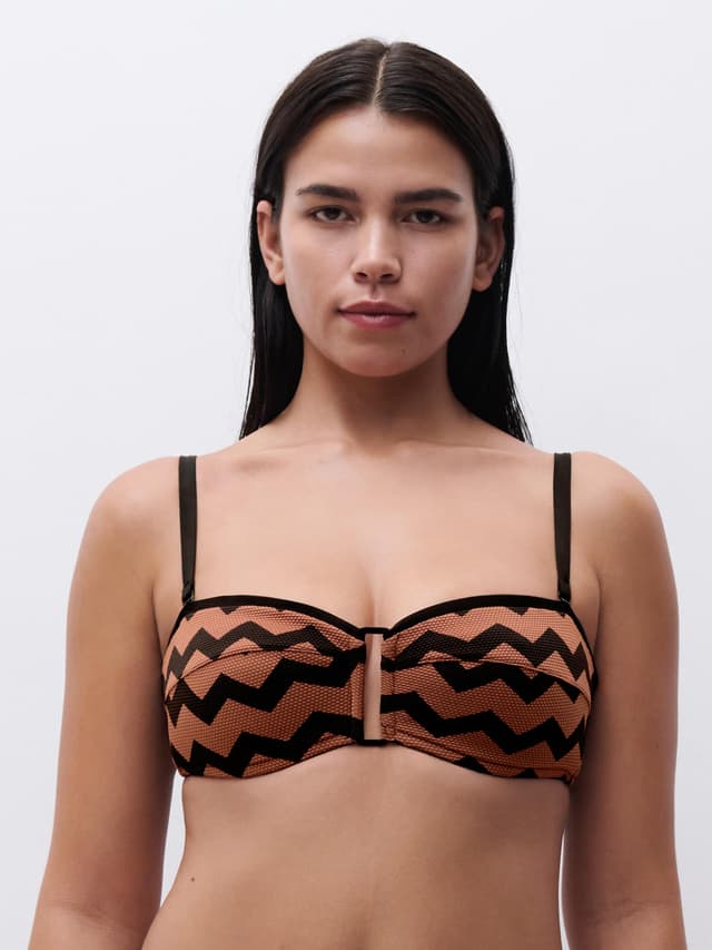 chantelle Haut de maillot de bain bandeau coques spacer bretelles amovibles - Terre hypnotique - Totem