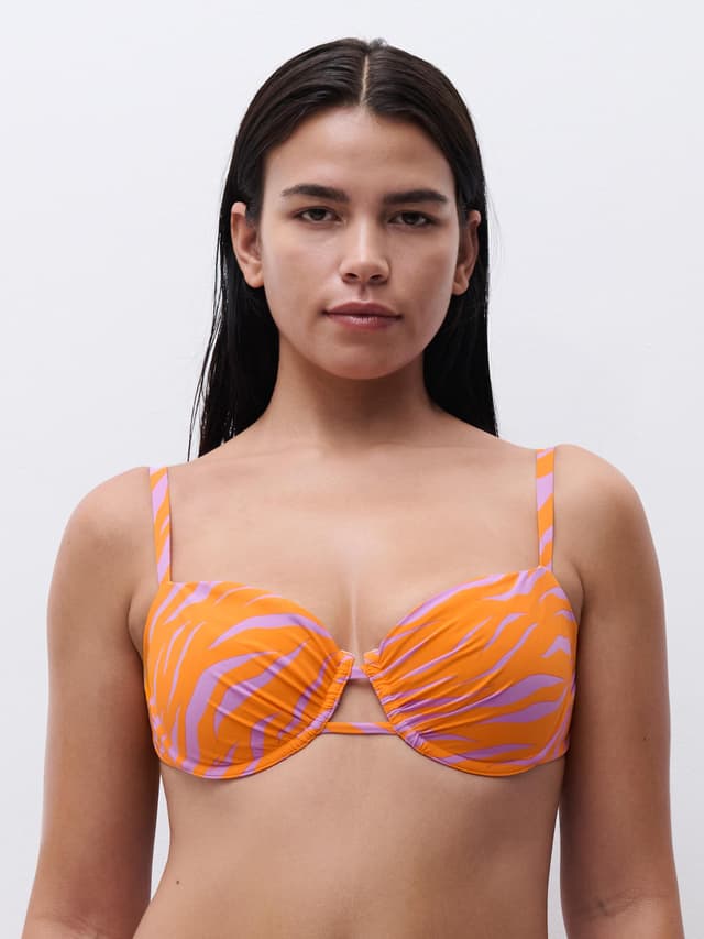 chantelle Haut de maillot de bain corbeille - Imprimé Zebre Orange/Mauve - Easy Pop