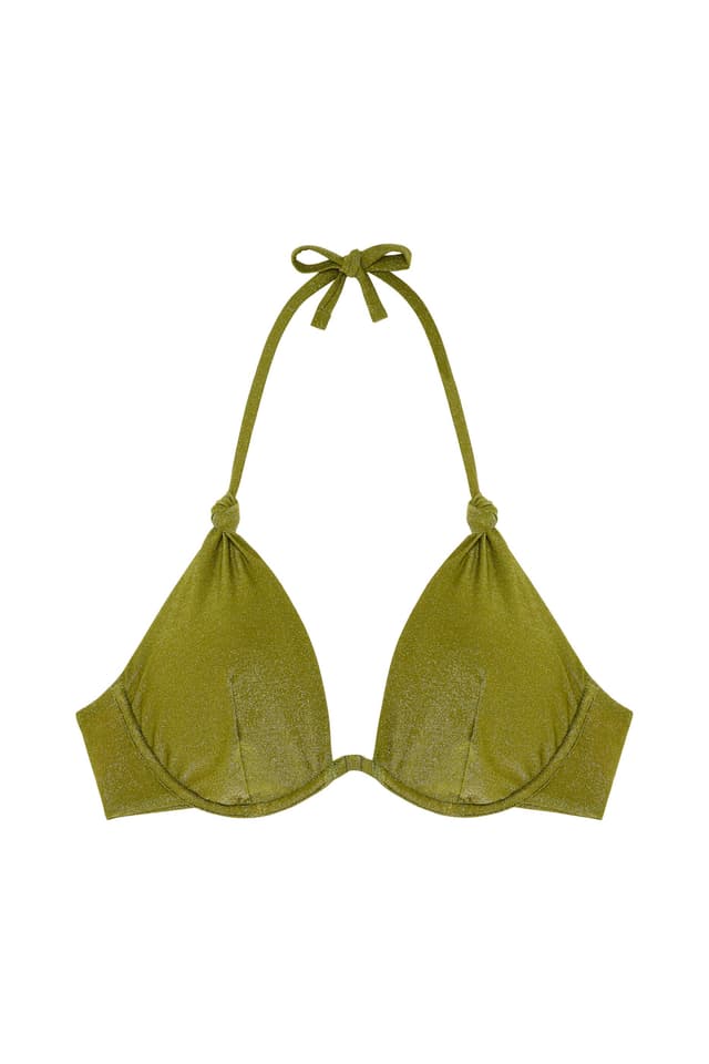 chantelle Haut de maillot de bain corbeille - Kaki Scintillant - COMPORTA