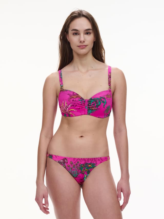 Chantelle Haut De Maillot De Bain Corbeille Mémoire De Forme Bretelles Multipositions - Jungle Rose - Sauvage
