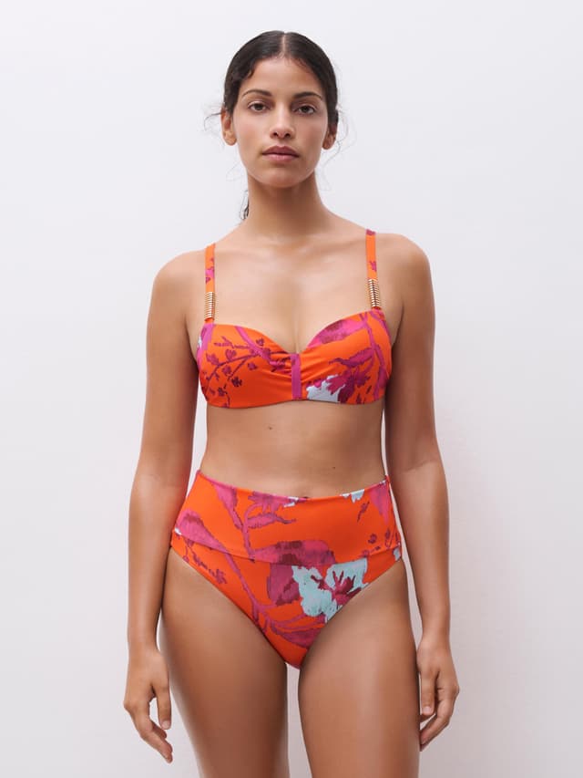 Chantelle Haut De Maillot De Bain Corbeille Mémoire De Forme Bretelles Multipositions - Painted Flowers - Icon