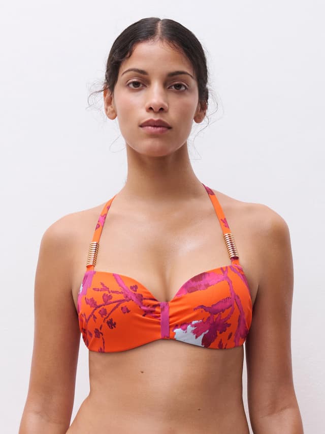 Chantelle Haut De Maillot De Bain Corbeille Mémoire De Forme Bretelles Multipositions - Painted Flowers - Icon