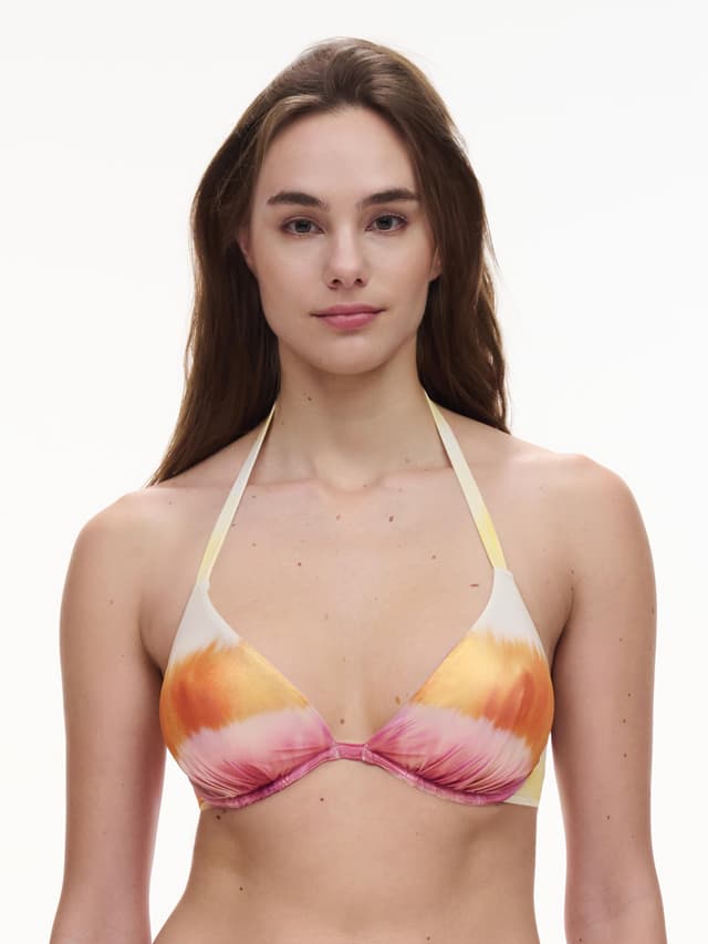 chantelle Haut de maillot de bain décolleté plongeant - Crème glacée - Metallic