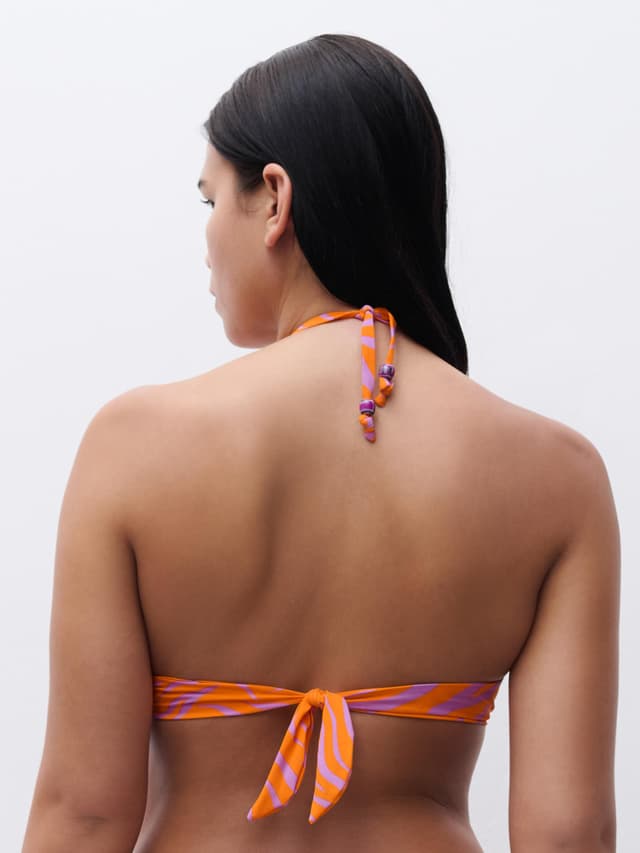 Chantelle Haut De Maillot De Bain Décolleté Plongeant - Imprimé Zebre Orange/Mauve - Easy Pop